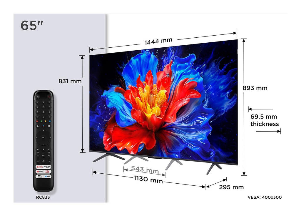 TCL 65 " 4K Ultra HD 3840 x 2160 pixels Flat 16:9 QLED 65P8K
