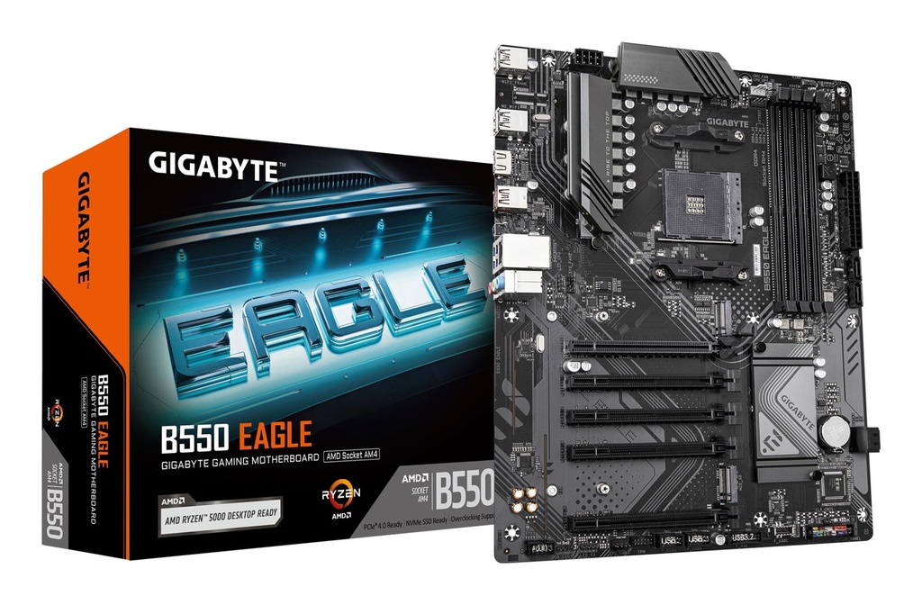 GIGABYTE AMD B550 Socket AM4 ATX RAM DDR4-SDRAM 4xSlots 2xNumber of M.2 (M) slots B550 EAGLE B550EAGLE1.0