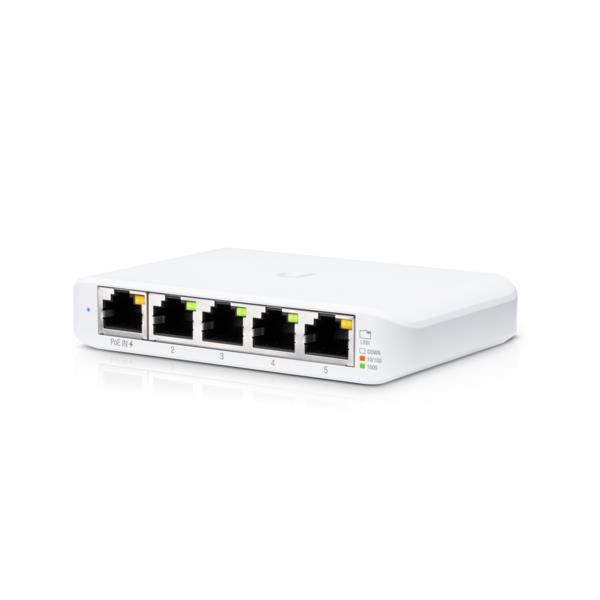 UBIQUITI USW-Flex-Mini 5x10Base-T / 100Base-TX / 1000Base-T 1xRJ45 1 PoE ports 1 USW-FLEX-MINI
