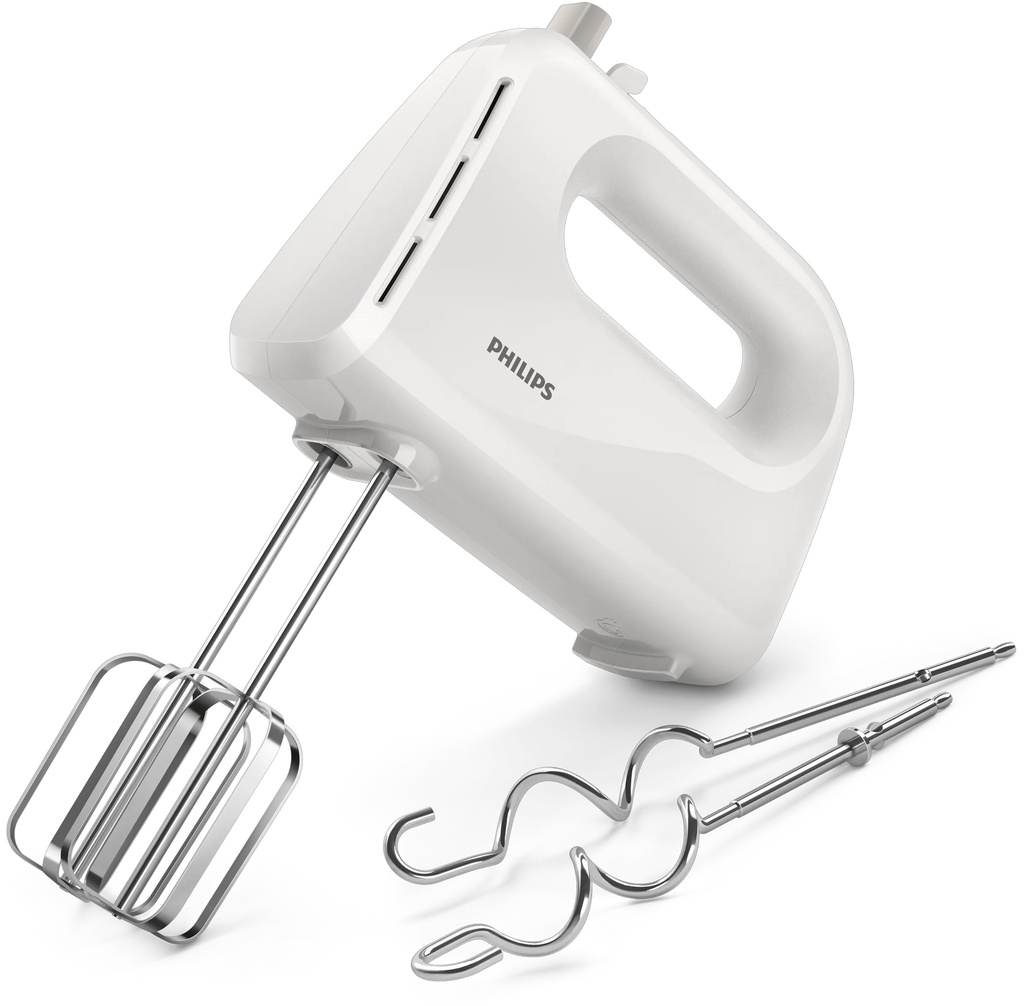 Philips Philips Daily Collection Mixer HR3705/00 300 W 5 speeds + turbo Strip beaters & dough hooks Lightweight