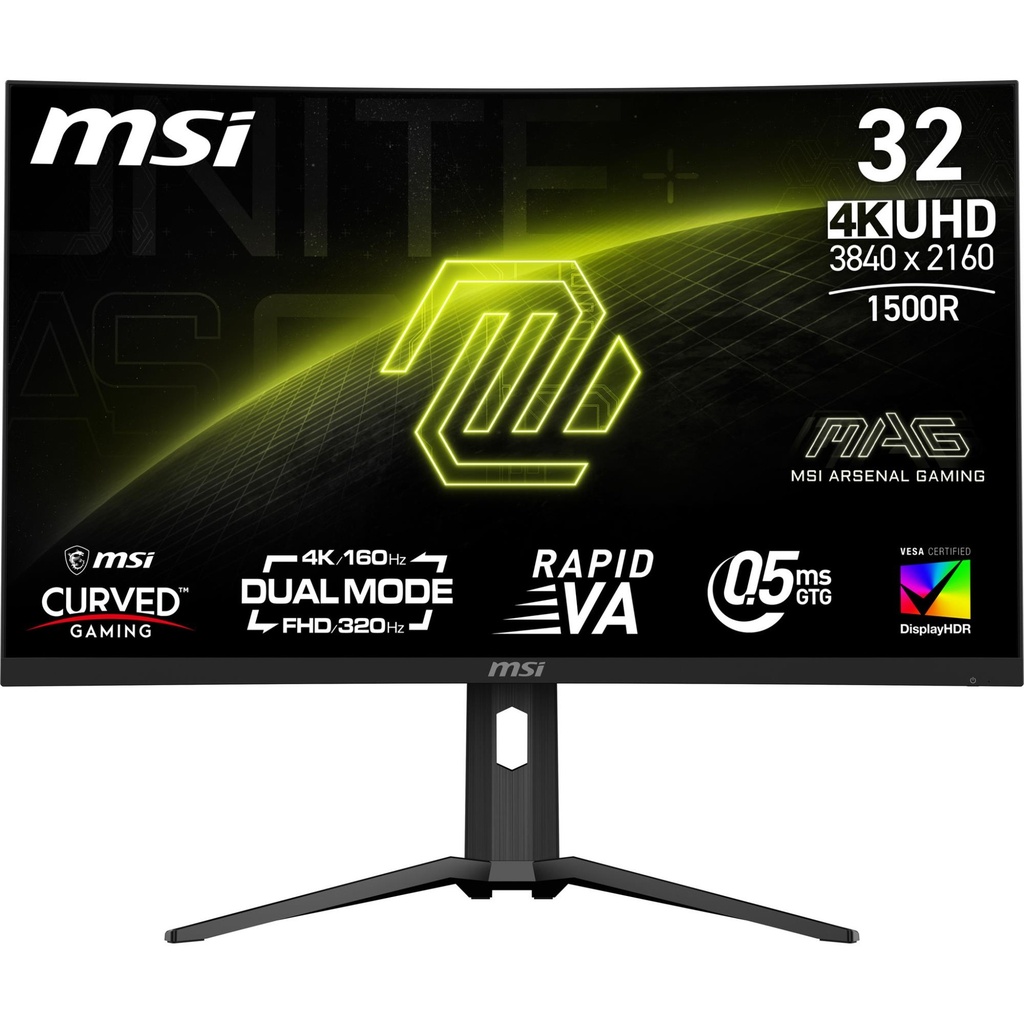 MSI MAG 321CUPDF 31.5" Gaming/Curved/4K Panel VA 3840x2160 16:9 160 Hz 0.5 ms MAG321CUPDF