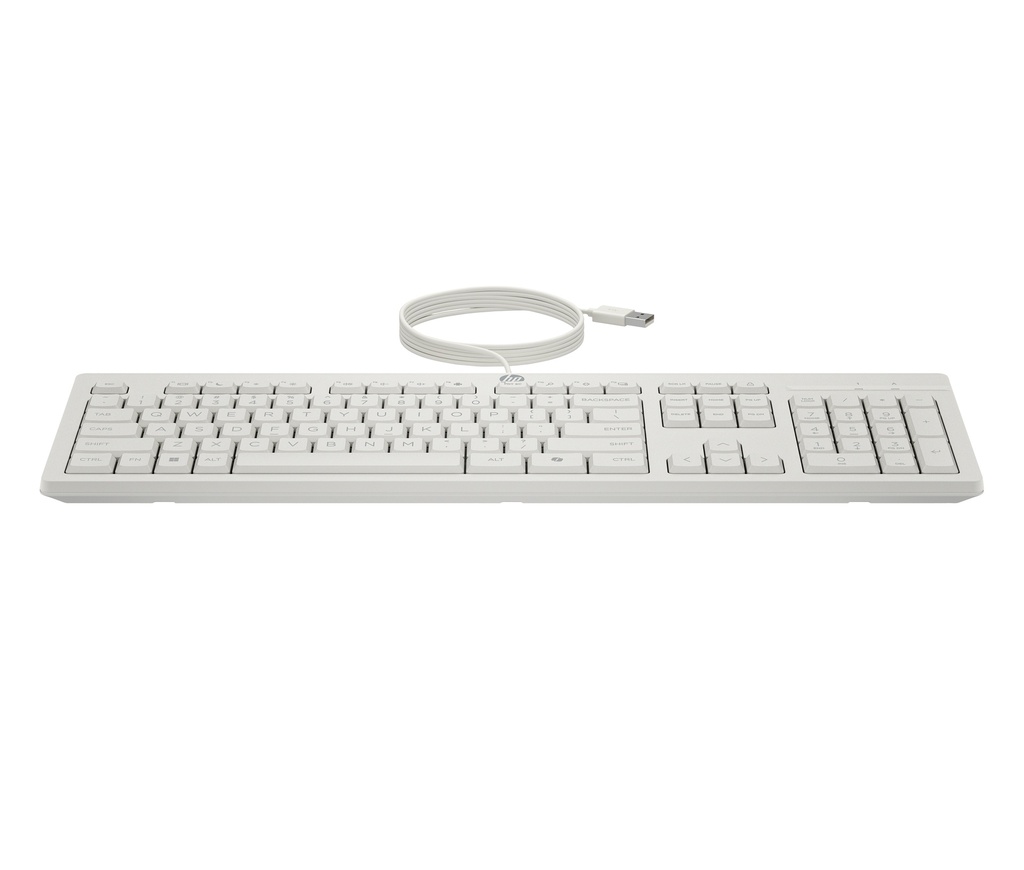 HP 225 G2 USB Wired Mouse Keyboard Combo, Copilot Key - Cashmere White - ESTONIAN