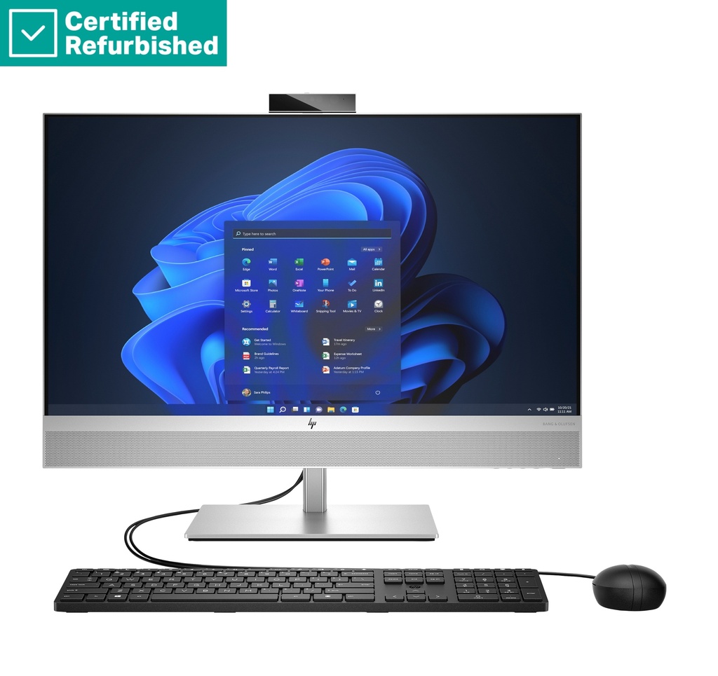 RENEW SILVER HP Elite 870 G9 AIO All-In-One 27 - i5-13500, 16GB, 512GB SSD, 27 QHD Non-Touch AG, WiFi, Height Adjustable, Win 11 Pro, 1 years