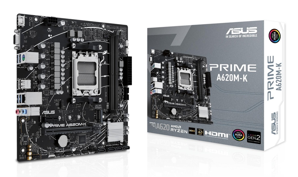 ASUS AMD A620 Micro-ATX Memory DDR5 Memory slots 2 1xPCI-Express 3.0 1x 1xPCI-Express 4.0 16x 1xM.2 1x15pin D-sub 1xHDMI