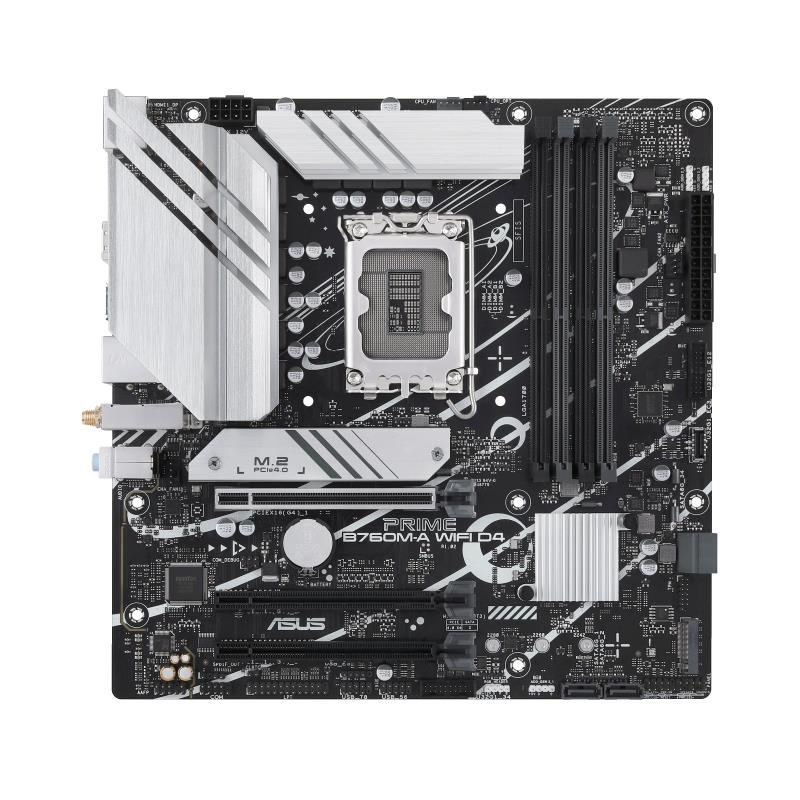 ASUS Intel B760 Express LGA1700 Micro-ATX Memory DDR4 Memory slots 4 3xPCI-Express 4.0 16x 2xM.2 2xHDMI 1xDisplayPort 4x