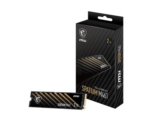 [S78-440Q550-P83] MSI SPATIUM M461 2TB M.2 PCIE NVMe 3D NAND Write speed 4200 MBytes/sec Read speed 5000 MBytes/sec 2.15mm TBW 450 TB MTBF