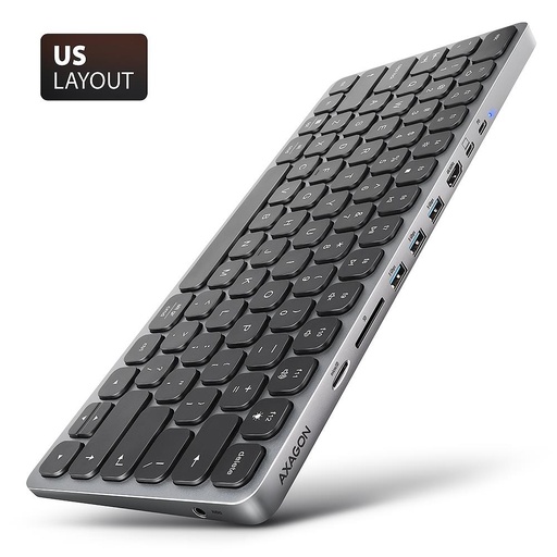 [HMC-KB-US] KEYBOARD + I/O HUB 9IN1/0.6M HMC-KB-US AXAGON