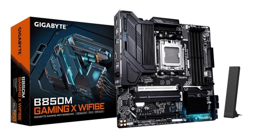 [B850M GAMING X WF6E 1.1] GIGABYTE AMD B850 Socket AM5 micro ATX RAM DDR5-SDRAM 4xSlots Wi-Fi Yes Bluetooth Yes 2xNumber of M.2 (M) slots GIGABYTE