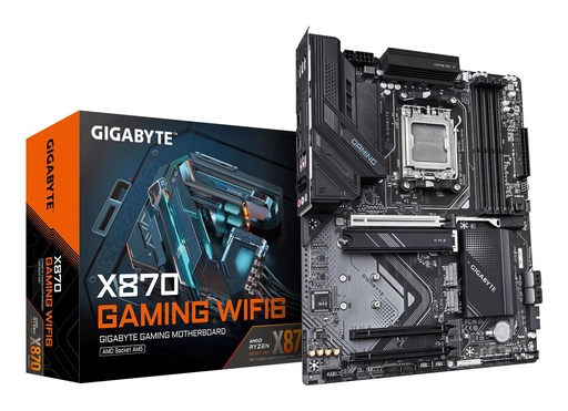 [X870 GAMING WF6] GIGABYTE AMD X870 SAM5 ATX Memory DDR5 Memory slots 4 3xPCI-Express 16x 2xM.2 1xHDMI 1xAudio-In 1xAudio-Out 1xMicrophone