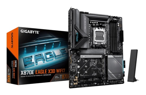 [X870E EAGLE X WF7] GIGABYTE AMD X870E Socket AM5 ATX RAM DDR5-SDRAM 4xSlots Wi-Fi Yes Bluetooth Yes 4xNumber of M.2 (M) slots X870EEAGLEXWF