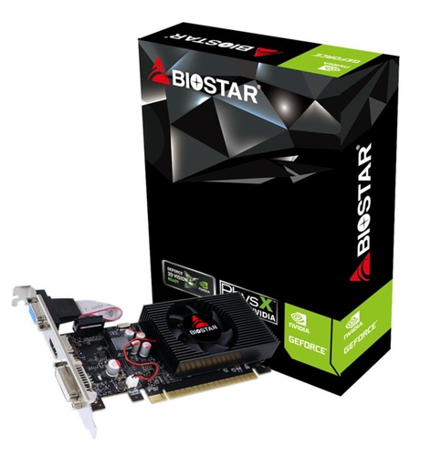 [VN7313TH41] BIOSTAR NVIDIA GeForce GT 730 4 GB DDR3 128 bit PCIE 2.0 16x Memory 1333 MHz GPU 730 MHz Single Slot Fansink 1x15pin D-s