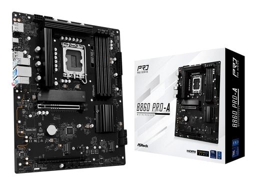 [B860 PRO-A] ASROCK Intel B860 Express LGA1851 ATX Memory DDR5 Memory slots 4 1xHDMI 1xDisplayPort 1xAudio-In 1xAudio-Out 1xMicrophon