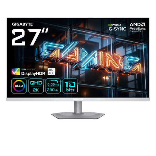 [MO27Q2A ICE EK] GIGABYTE 27 " 2560 x 1440 pixels Quad HD Native aspect ratio 16:9 QD-OLED Flat MO27Q2AICEEK