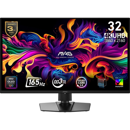 [MAG 322UP QD-OLED E16] MSI 31.5 " 3840 x 2160 pixels 4K Ultra HD Native aspect ratio 16:9 QD-OLED Flat MAG322UPQD-OLEDE16