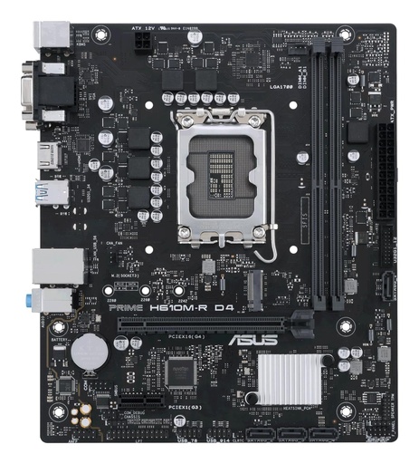 [PRIMEH610M-RD4-SI] ASUS Intel H610 LGA1700 Micro-ATX Memory DDR4 Memory slots 2 1xPCI-Express 1x 1xPCI-Express 16x 1xM.2 1x15pin D-sub 2xDV