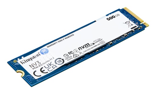 [SNV3S/500G] KINGSTON NV3 500GB M.2 PCIE NVMe 3D NAND Write speed 3000 MBytes/sec Read speed 5000 MBytes/sec TBW 160 TB MTBF 200000 h