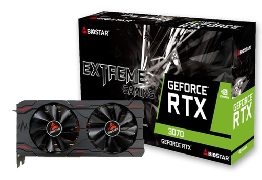 [VN3706RM82] BIOSTAR NVIDIA GeForce RTX 3070 8 GB GDDR6 256 bit PCIE 4.0 16x GPU 1500 MHz Dual Slot Fansink 1xHDMI 3xDisplayPort VN37