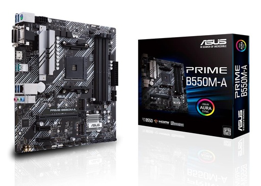 [PRIMEB550M-A] ASUS AMD B550 SAM4 MicroATX Memory DDR4 Memory slots 4 2xPCI-Express 3.0 1x 1xPCI-Express 4.0 16x 2xM.2 1x15pin D-sub 1x