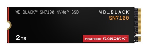 [WDS200T4X0E] SANDISK Read speed 7250 MB/s Write speed 6900 MB/s NVMe Yes PCI Express 4.0 M.2 2000 GB POWERED BY SANDISK Black SN7100 