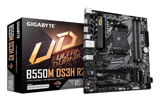 [B550M DS3H R2] GIGABYTE AMD B550 Socket AM4 micro ATX RAM DDR4-SDRAM 4xSlots 2xNumber of M.2 (M) slots B550M DS3H R2 B550MDS3HR2