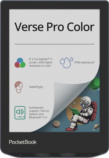[PB634K3-1-WW] POCKETBOOK Verse Pro Color 6" 1072x1448 1xUSB-C Wireless LAN Bluetooth Dark Blue PB634K3-1-WW