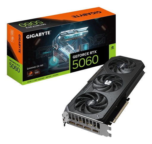 [GV-N5060GAMING OC-8GD] GIGABYTE NVIDIA GeForce RTX 5060 2595 MHz 8 GB GDDR7 128 bit PCI Express 5.0 Active GV-N5060GAMINGOC-8GD