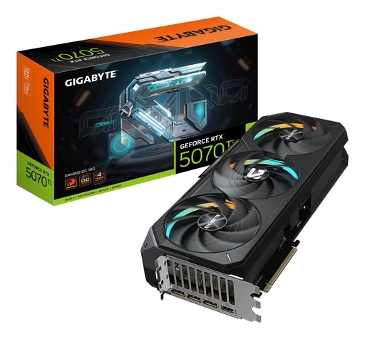 [GV-N507TGAMING OC-16GD 1.0] GIGABYTE NVIDIA GeForce RTX 5070 Ti 16 GB GDDR7 256 bit PCIE 5.0 16x 1xHDMI 3xDisplayPort N507TGAMINGOC-16GD1.0