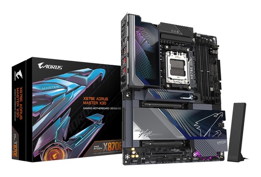 [X870E A MASTER X] GIGABYTE AMD X870E Socket AM5 ATX RAM DDR5-SDRAM 4xSlots Wi-Fi Yes Bluetooth Yes 5xNumber of M.2 (M) slots GIGABYTE X870