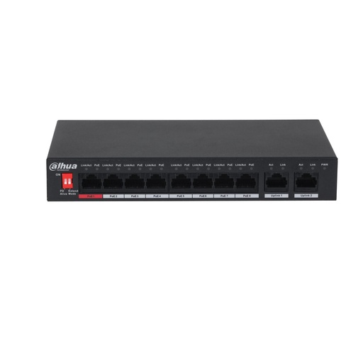 [DH-PFS3010-8ET-96-V2] DAHUA PFS3010-8ET-96-V2 Desktop/pedestal PoE ports 8 96 Watts DH-PFS3010-8ET-96-V2