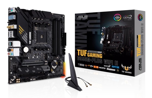 [TUFGAMB550MPLUSWIFIII] ASUS AMD B550 SAM4 MicroATX Memory DDR4 Memory slots 4 1xPCI-Express 3.0 1x 1xPCI-Express 3.0 16x 1xPCI-Express 4.0 16x 