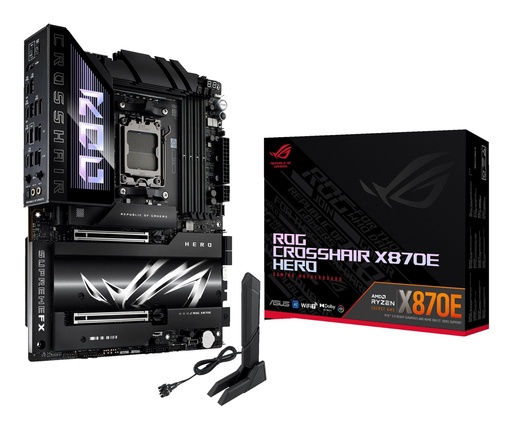 [ROGCROSSHAIRX870EHERO] ASUS AMD X870E SAM5 ATX Memory DDR5 Memory slots 4 2xPCI-Express 4.0 16x 2xPCI-Express 5.0 16x 4xM.2 1xHDMI 1xAudio-In 1