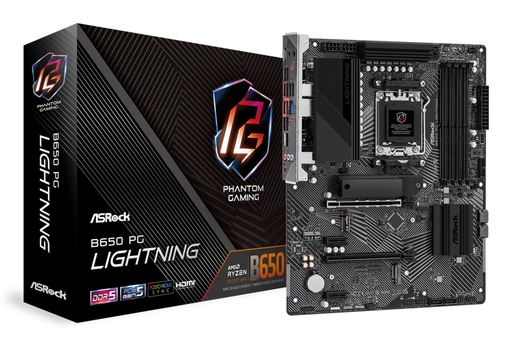 [B650PGLIGHTNING] ASROCK AMD B650 SAM5 ATX Memory DDR5 Memory slots 4 2xPCI-Express 4.0 1x 2xPCI-Express 4.0 16x 3xM.2 1xHDMI 1xAudio-In 1