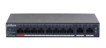 [SG4010P] DAHUA DH-SG4010P Switch layer L2 10xRJ-45 ports RJ-45 Ports Type Gigabit Ethernet (10/100/1000) 8xPower over Ethernet (P