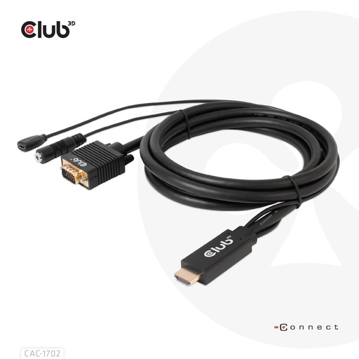 [CAC-1712] CABLE HDMI TO VGA 2M/M/M CAC-1712 CLUB3D