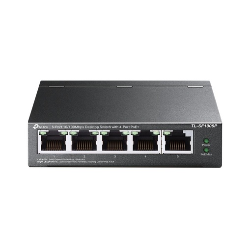 [TL-SF1005P] TP-LINK Desktop/pedestal 5x10Base-T / 100Base-TX PoE ports 4 TL-SF1005P
