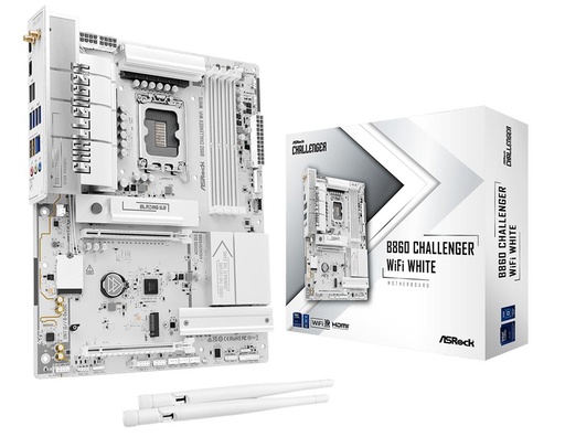 [B860 CHALLENGER WIFI WHITE] ASROCK Intel B860 LGA 1851 (Socket V1) ATX RAM DDR5-SDRAM 4xSlots Wi-Fi Yes Bluetooth Yes 1xNumber of M.2 (M) slots B860