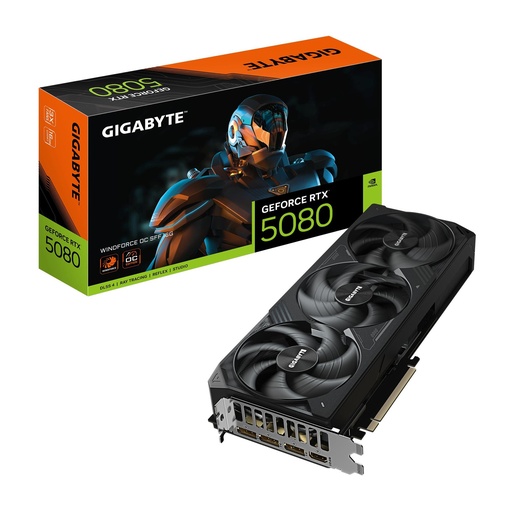 [GV-N5080WF3OC-16GD 1.0] GIGABYTE NVIDIA GeForce RTX 5080 2670 MHz 16 GB GDDR7 256 bit PCI Express x16 5.0 Active GV-N5080WF3OC-16GD1.0