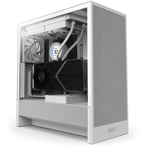 [CC-H52FW-01] NZXT H5 Flow MidiTower Case product features Transparent panel Not included ATX EATX MicroATX MiniITX Colour White CC-H5