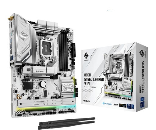 [B860 STEEL LEGEND WIFI] ASROCK Intel B860 Express LGA1851 ATX Memory DDR5 Memory slots 4 1xPCI-Express 4.0 16x 1xPCI-Express 5.0 16x 1xM.2 1xHDM