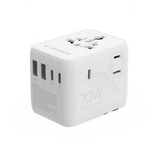 [TPA-2A3C70-01-W] POWER ADAPTER TRAVEL 70W/WHITE TPA-2A3C70-01-W GEMBIRD