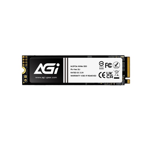 [AGI512GIMAI298-CB] AGI 300xTBW rating MTBF 1600000 h Read speed 3000 MB/s Write speed 1400 MB/s NVMe Yes PCI Express 3.0 M.2 512 GB AGI512G