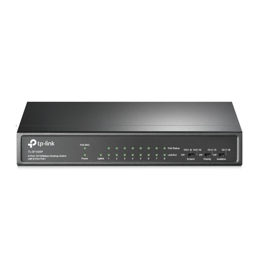[TL-SF1009P] TP-LINK Desktop/pedestal 9x10Base-T / 100Base-TX PoE+ ports 8 TL-SF1009P