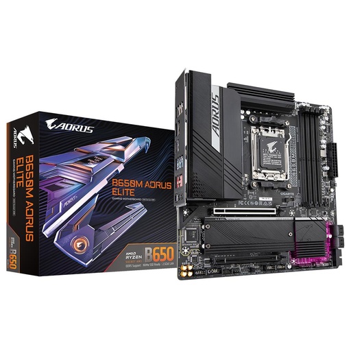 [B650M AORUS ELITE 1.3] GIGABYTE AMD B650 SAM5 Micro-ATX Memory DDR5 Memory slots 4 B650MAORUSELITE1.3