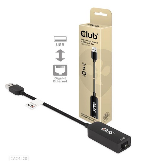 [CAC-1420] I/O ADAPTER USB3.2 TO RJ45/M/F CAC-1420 CLUB3D