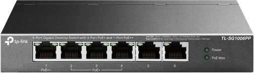 [TL-SG1006PP] TP-LINK TL-SG1006PP Desktop/pedestal 6x10Base-T / 100Base-TX / 1000Base-T PoE+ ports 4 TL-SG1006PP