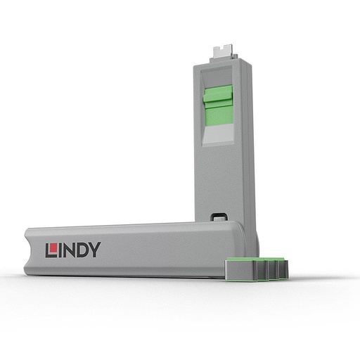 [40426] USB PORT TYPE-C BLOCKER 4PACK/GREEN 40426 LINDY