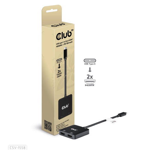 [CSV-1558] I/O HUB USB-C TO HDMI 2PORT/MST CSV-1558 CLUB3D