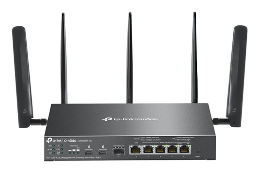 [ER706WP-4G] TP-LINK ER706WP-4G Data speed 300 Mbit/s Ethernet WAN Yes DSL WAN Yes SIM card slot Yes WAN connection type RJ-45 Ethern