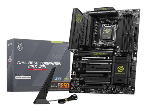 [MAG B850 TOMAHAWK MAX WIFI] MSI AMD B850 SAM5 ATX Memory DDR5 Memory slots 4 3xPCI-Express 16x 4xM.2 1xHDMI 1xAudio-In 1xAudio-Out 4xUSB 2.0 1xUSB 3