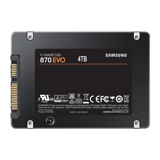 [MZ-77E4T0B/EU] SAMSUNG 870 EVO 4TB SATA SATA 3.0 MLC Write speed 530 MBytes/sec Read speed 560 MBytes/sec 2,5" TBW 2400 TB MTBF 1500000